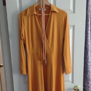 Michael Kors Mustard Long Sleeve Dress